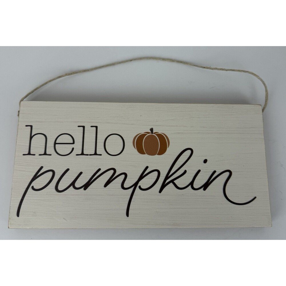 Rustic Marlin "Hello Pumpkin" Wood Wall Hanging